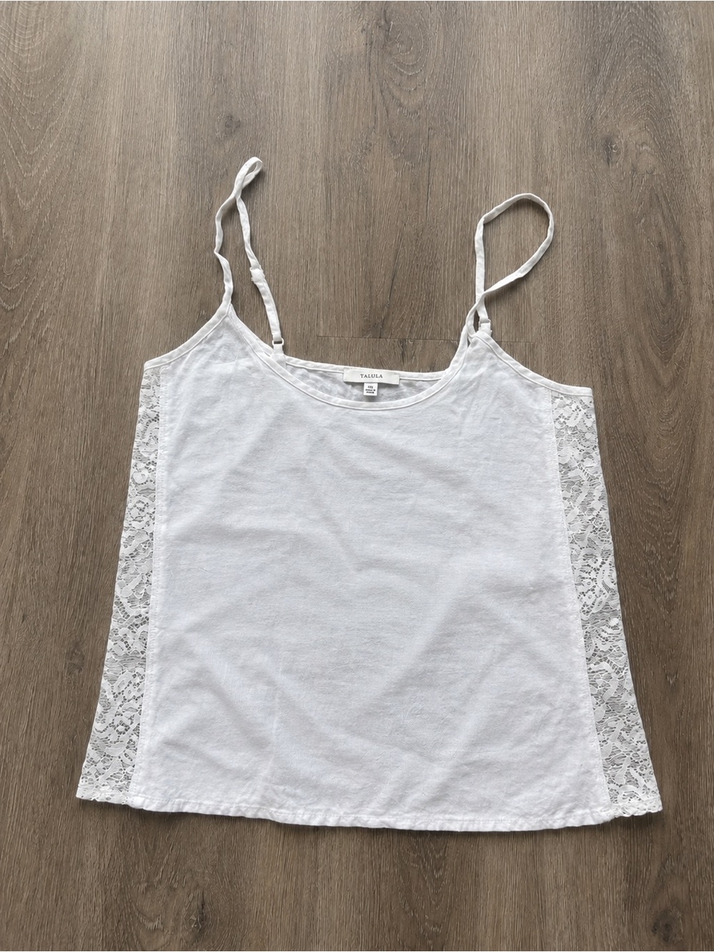 Aritzia Tamils White Lace-Trim Cami Tank Top